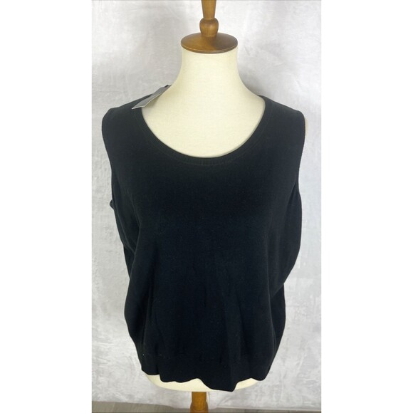 Talbots Sweaters - Talbots Women's Petites Sleeveless Sweater Pima Cotton Black Size 2XP NEW